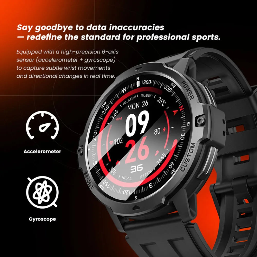 30M Waterproof Smartwatch GNSS Positioning GPS Multi-functional Sports Smart Watch 6-Axis Gyroscope Heart Rate Blue Tooth Call Oasis Select