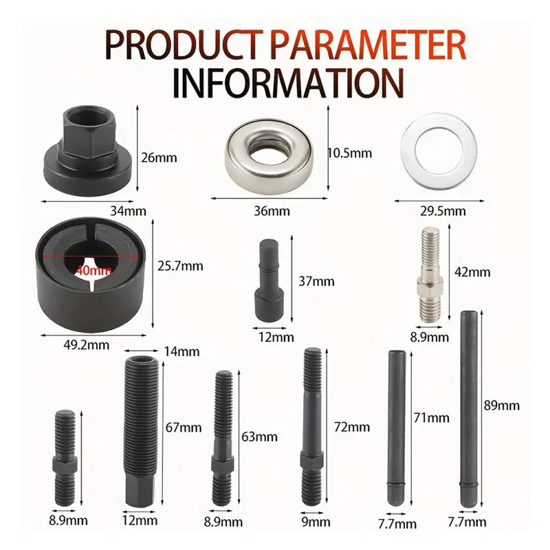 ~WISH For Water Pump Vacuum Pump Pulley Removal Tool- Power Steering Pulley Puller Installer Kit For Most Engines Oasis Select