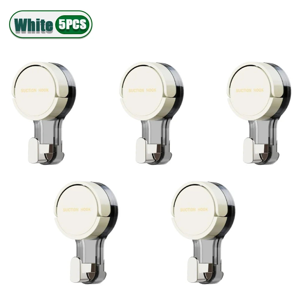 1-30PCS Suction Cup Hook Reusable Stronge Vacuum Bathroom Suction Cup Hooks Waterproof Towel Rack Clothes Hanger Hook Accessor Oasis Select White-5PCS