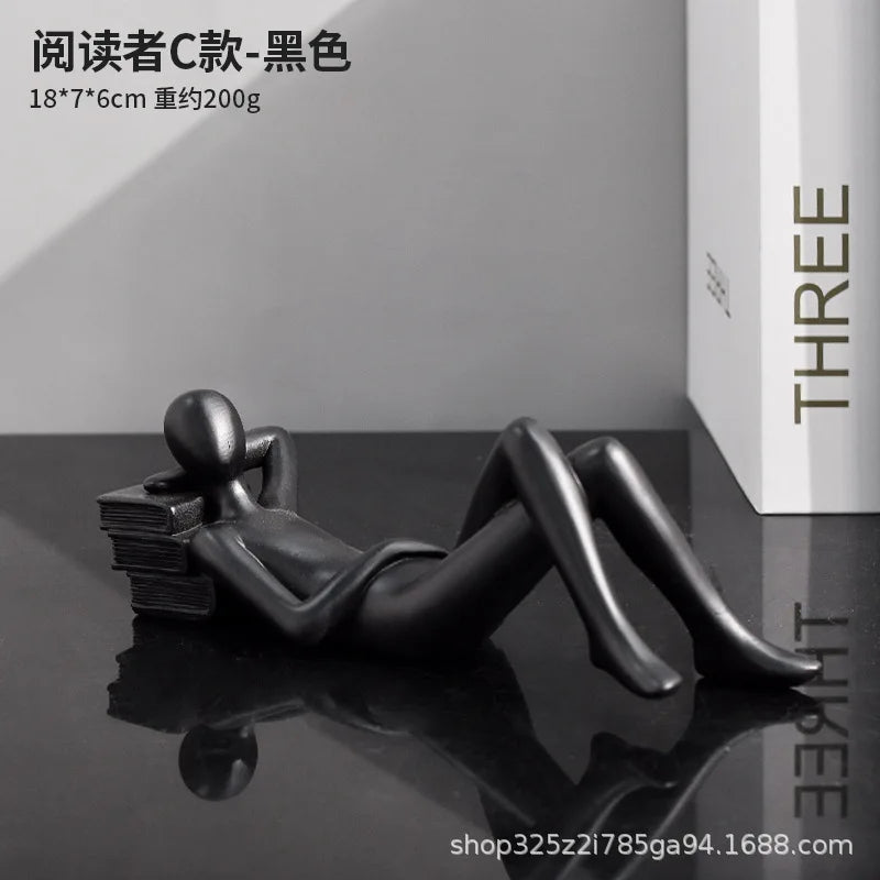 The New Creative Thinker Reads The Decoration Piece Modern Simple Home Living Room Abstract Decoration Gift Oasis Select C Black