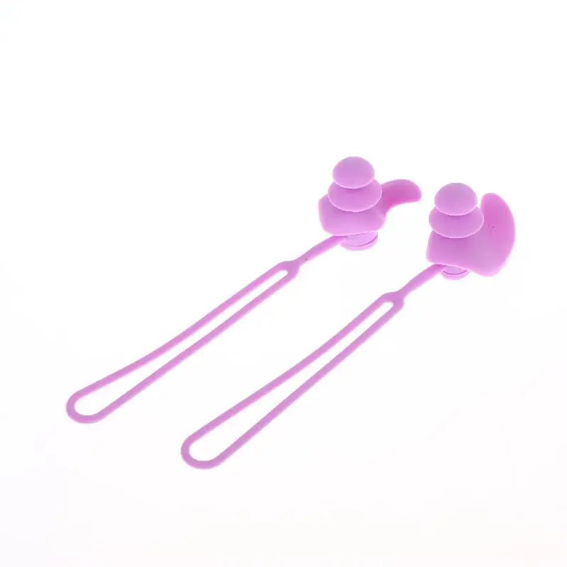 Silicone Swimming Ear Plugs with Lanyard – Waterproof 1 Pair