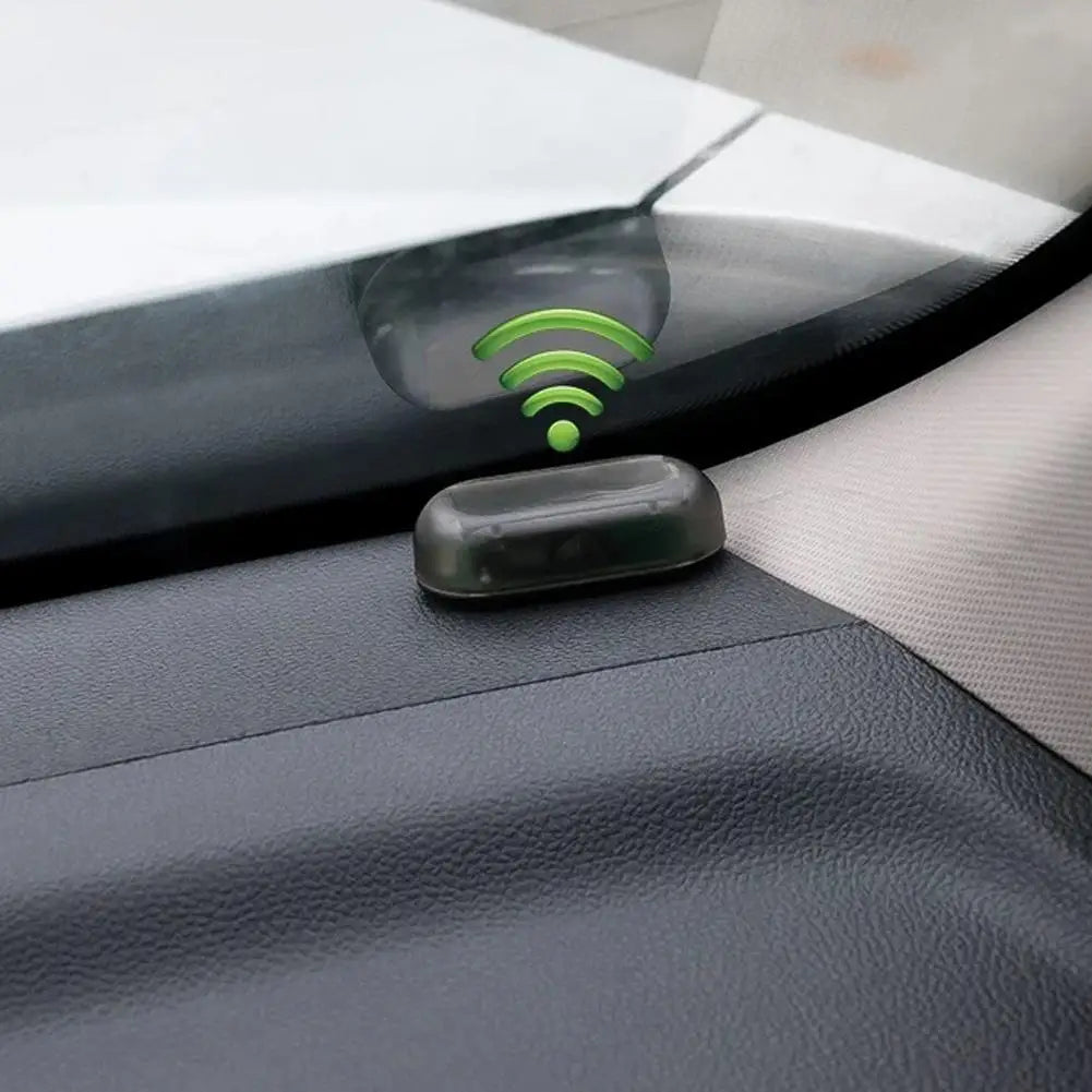 Mini LED Solar Car Warning Light Night Safety Simulation Alarm Wireless Anti-theft Warning Light Flashing False Alarm Light Oasis Select