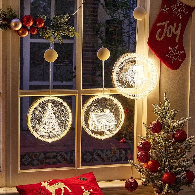 Christmas Transparent Luminous Night Lights, Festive Scene Atmosphere Decoration and Hanging Ornament Store Oasis Select