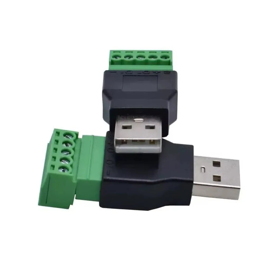Female USB 2.0 Connector 5 Pin Type A Screw Terminal Plug Adapter Connector Jack Shield Screw Terminal USB Jack Oasis Select