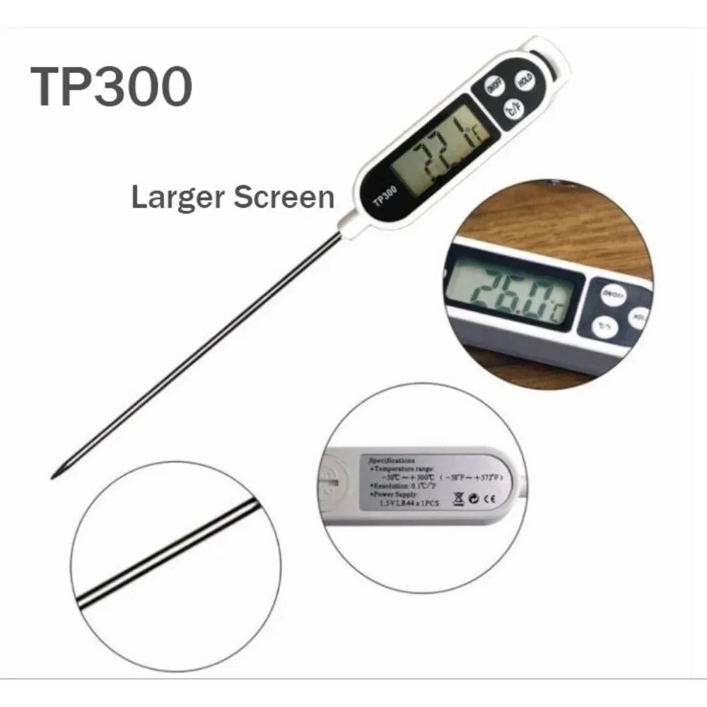 Food Thermometer TP300 Digital Kitchen Water Oil Thermometer for Meat Cooking Food Probe BBQ Electronic Oven Kitchen Tools Oasis Select