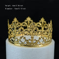Boys White Wedding Party Bridal Accessories For Children Jewelry Crowns Baby Crown Cake Topper Hair Crowns Party Crowns Oasis Select gold-13cm