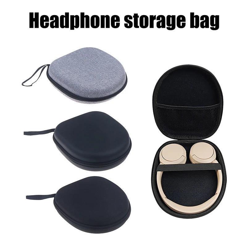 High-capacity Headset Headphone Case Earphones Shockproof Storage Box Hard Shell EVA Headphone Zipper Protective Bag Universal Oasis Select
