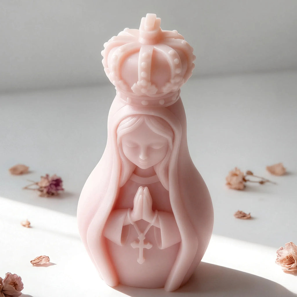 3D Virgin Mary Silicone Candle Mold | DIY Religious Craft Mold