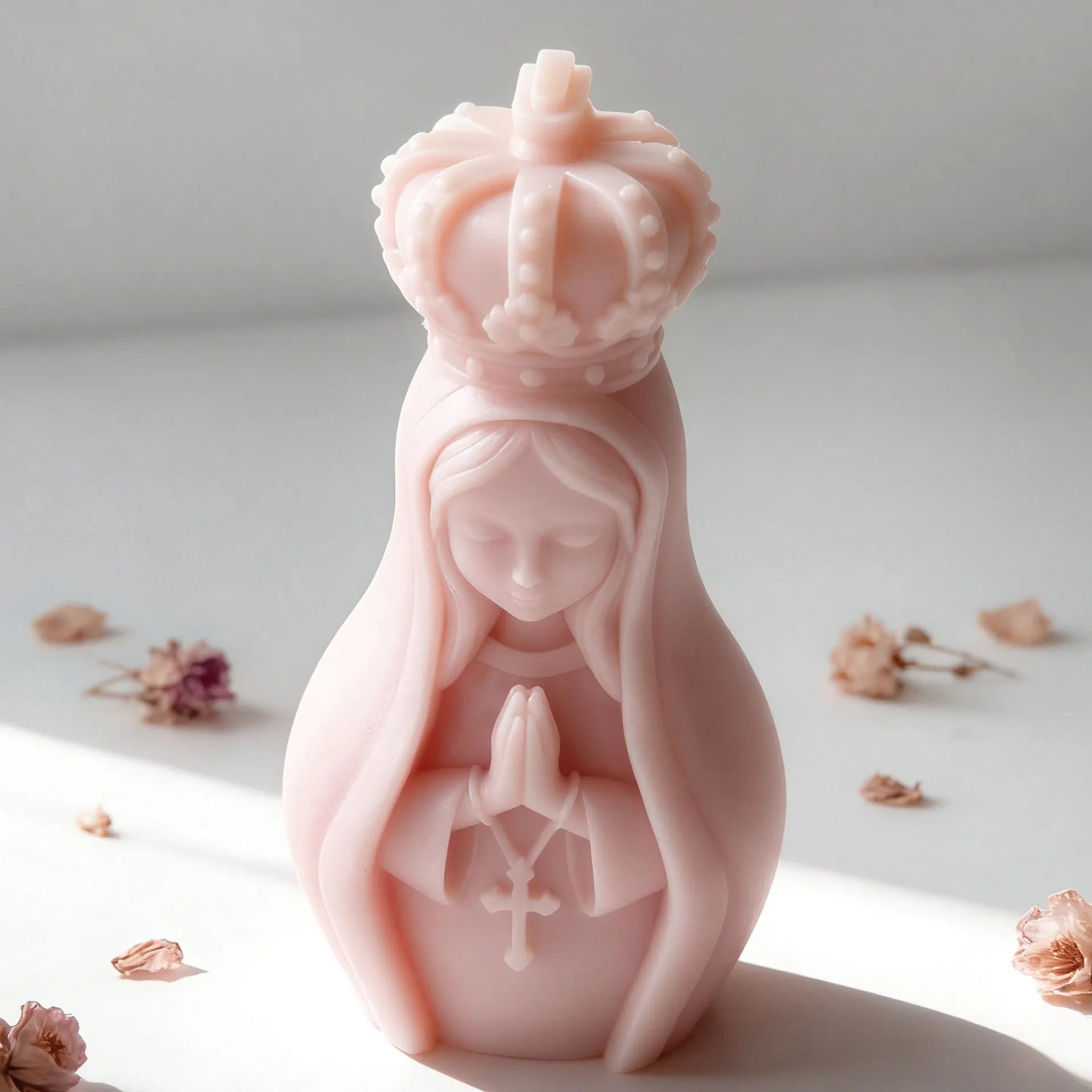 3D Virgin Mary Silicone Candle Mold | DIY Religious Craft Mold