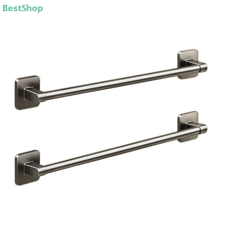 Punch-Free Wall Mount Towel Bar & Rack – No Drill Aluminum