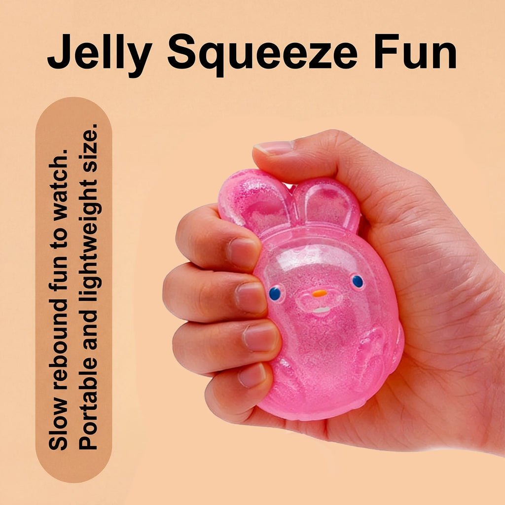 Jelly Rabbit Hops Sensory Squeeze Toy Stress-Relief Slow Rebound Soft Pinch Desktop Decoration Party Birthday Gifts Oasis Select