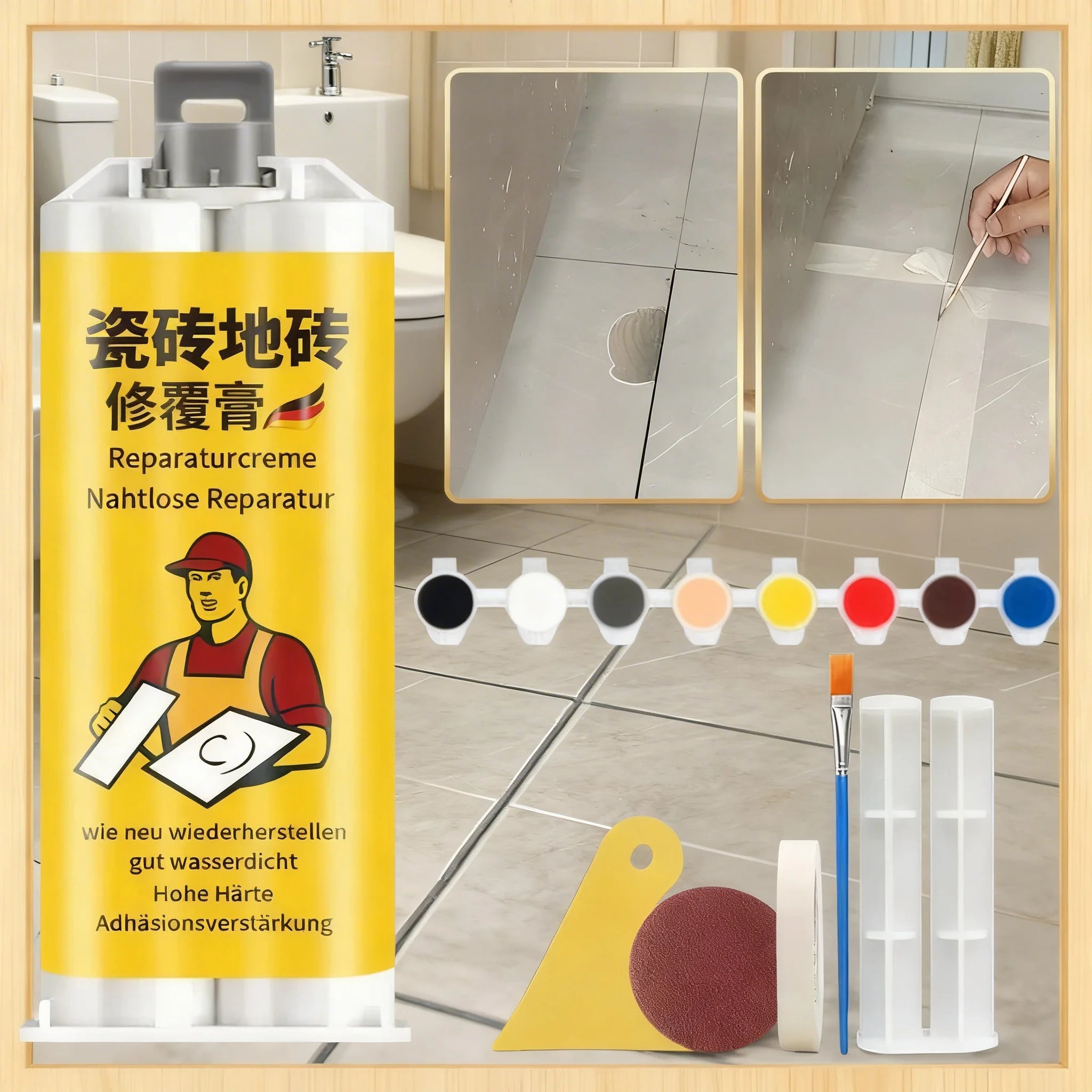 Tile & Stone Crack Repair Kit – Waterproof Grout Filler Paste