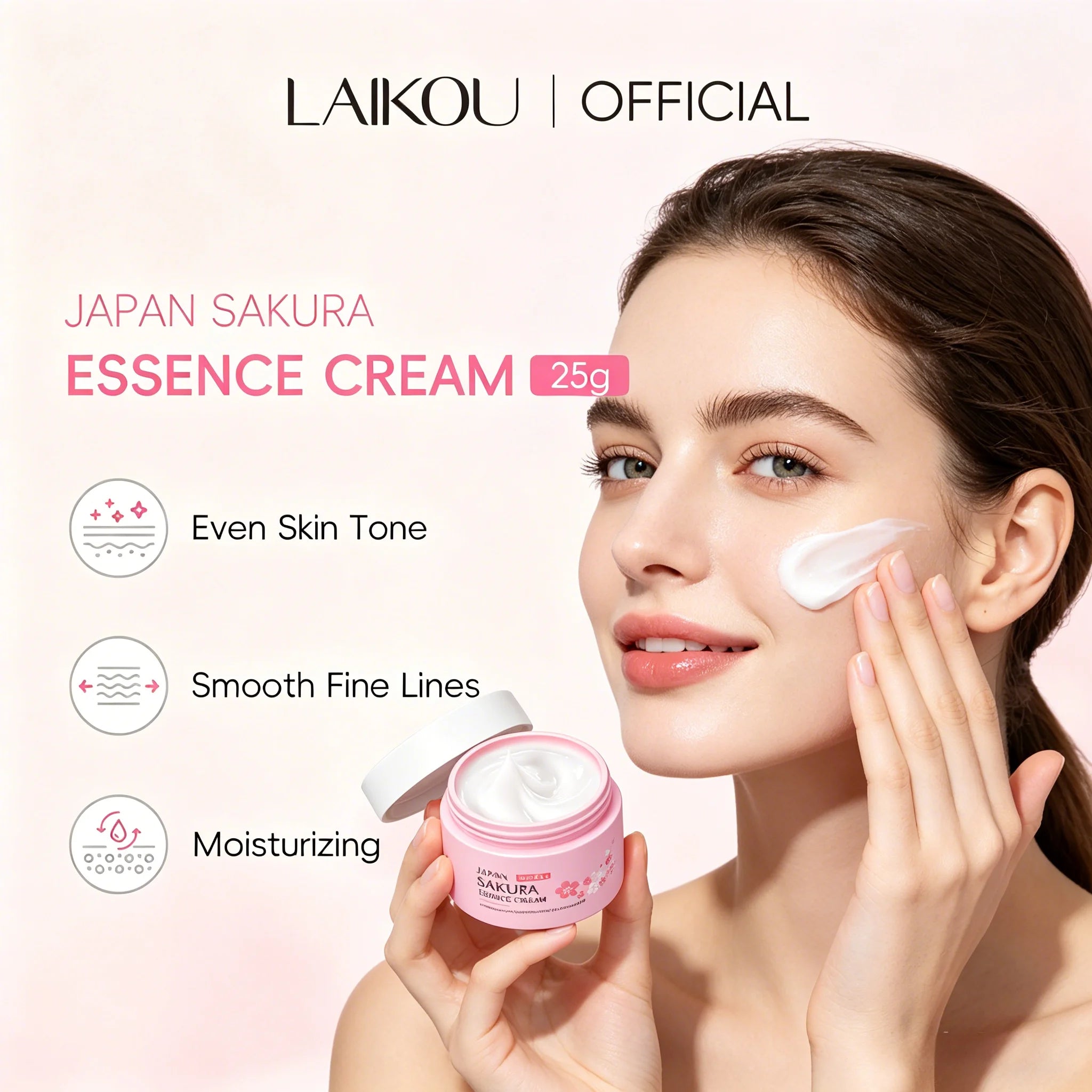 LAIKOU Sakura Face Cream – Hydrating, Brightening & Moisturizing Face Moisturizer Cream Oasis Select