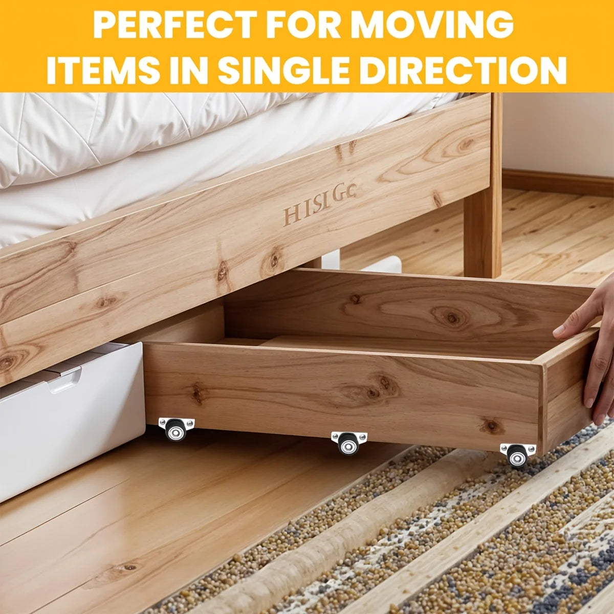 2/4pcs side mounted casters, 1.25 inch small wheels for furniture, drawers, trays, DIY projects, non-rotating, with two screws Oasis Select