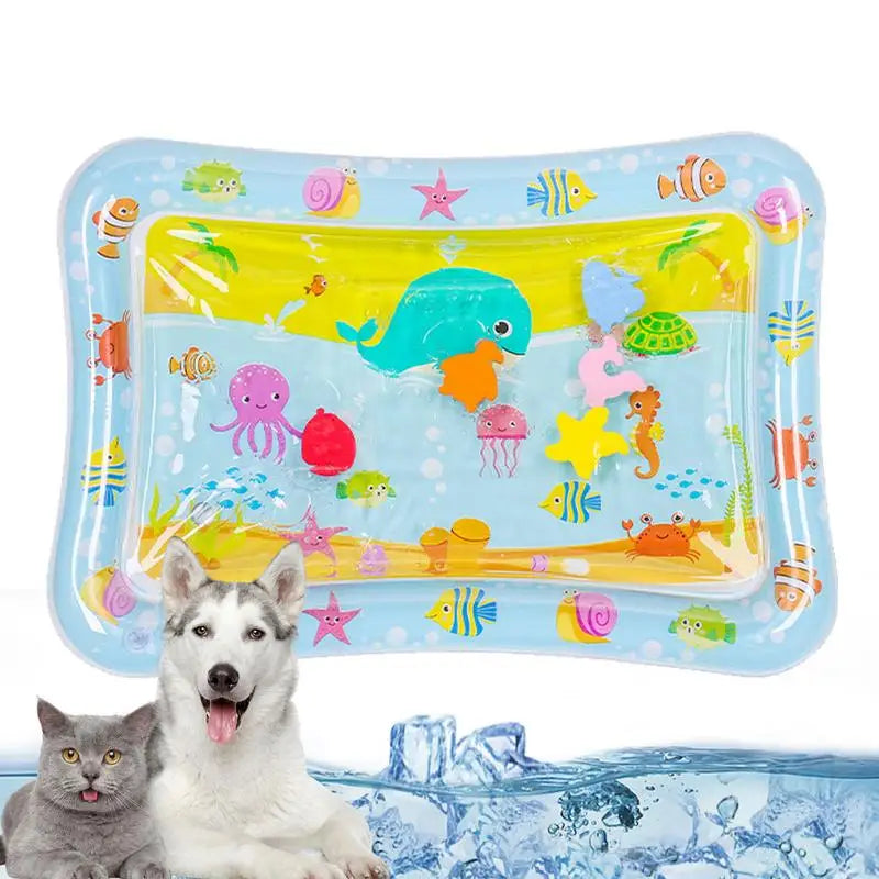 Sensory Water Play Mat For Cats Thickened Water Sensory Pad For KidsInteractive Play Inflatable Water Mat For Cat And Dog Water Oasis Select