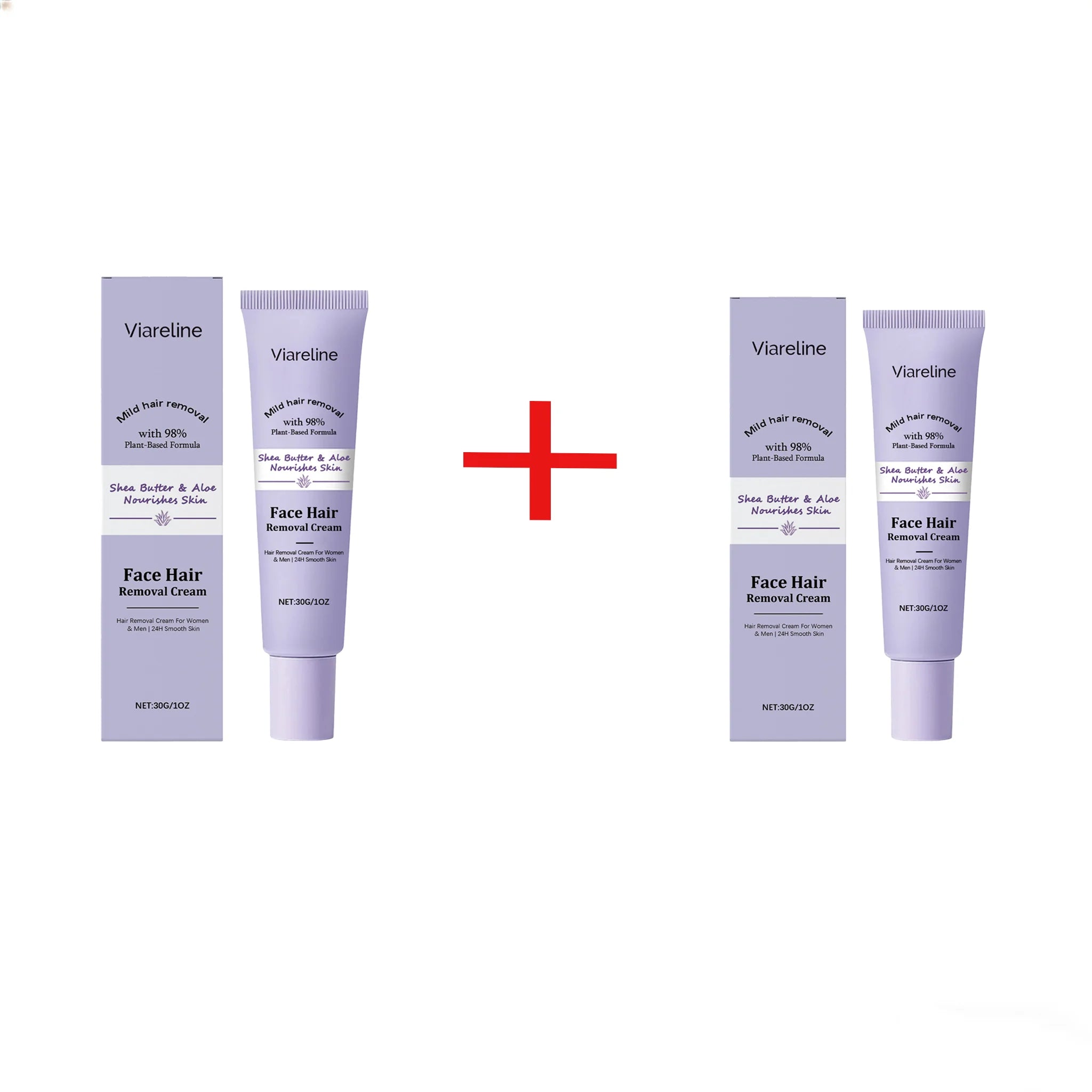 VIARELINE Facial Hair Removal Cream Inhibit Hair Growth Deeping Hydration Relieve Discomfort Shrink Pores Skin Depilatory Cream Oasis Select 30g Boxed X2 PCS