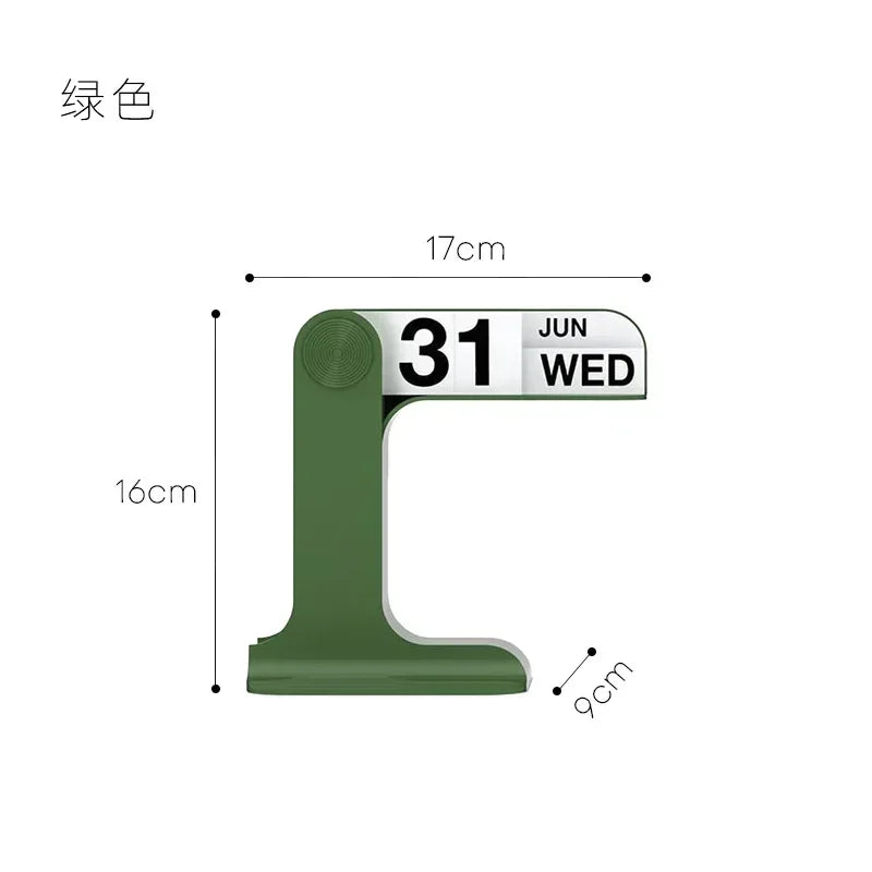 Ins Creative Flippable Calendar Rotatable Desk Calendar Art Crafts Ornaments Home Decoration Accessories for Livingroom Office Oasis Select Green