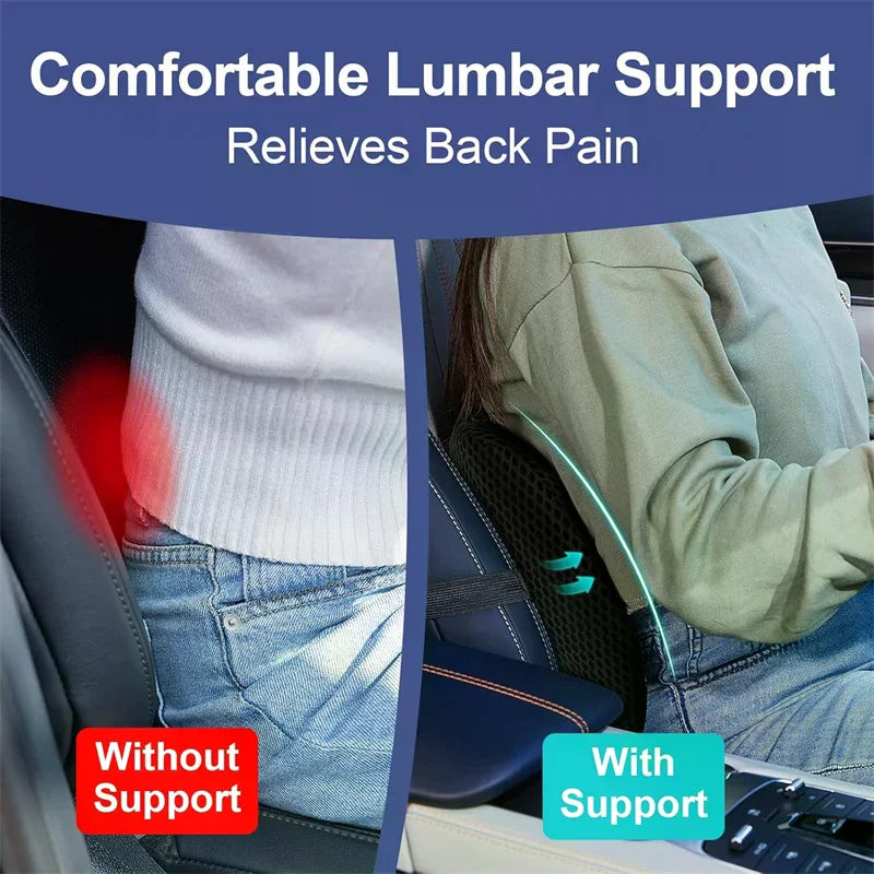 Lumbar Support Pillow For Office Chair, Car Lower Back Pain Relief, Memory Foam Oasis Select