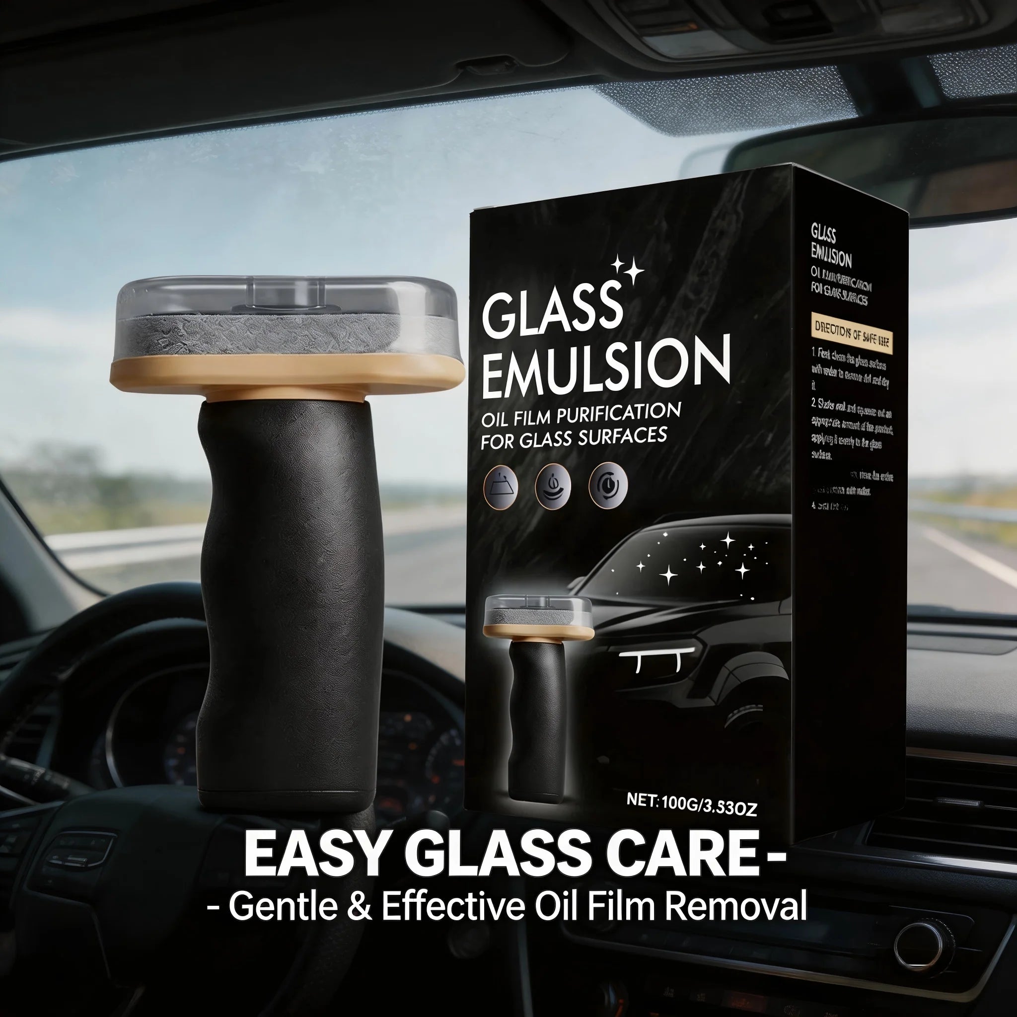 Handheld Glass Emulsion Oil Film Purification for Glass Surfaces Improve Clarity Windows Rearview Mirror Auto Glass Cleaning Oasis Select