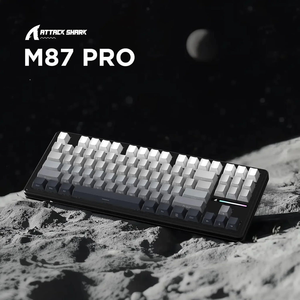 ATTACK SHARK M87Pro V2 Wireless Mechanical Keyboard - Tri-Mode (BT/2.4G/USB-C) Hot-Swappable TKL, 5000mAh RGB Backlit Oasis Select