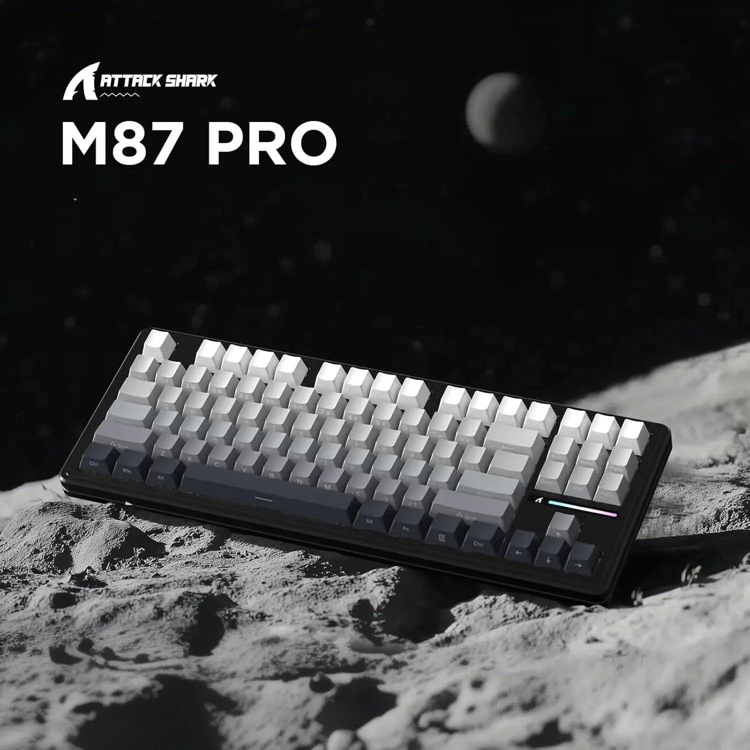 ATTACK SHARK M87Pro V2 Wireless Mechanical Keyboard - Tri-Mode (BT/2.4G/USB-C) Hot-Swappable TKL, 5000mAh RGB Backlit Oasis Select