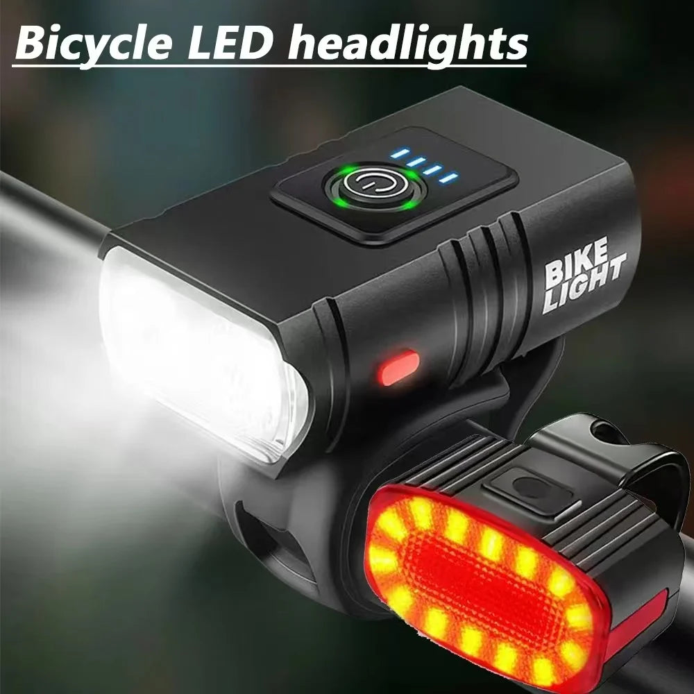 T6 LED Bicycle Light Set – USB Rechargeable Front & Rear Lights