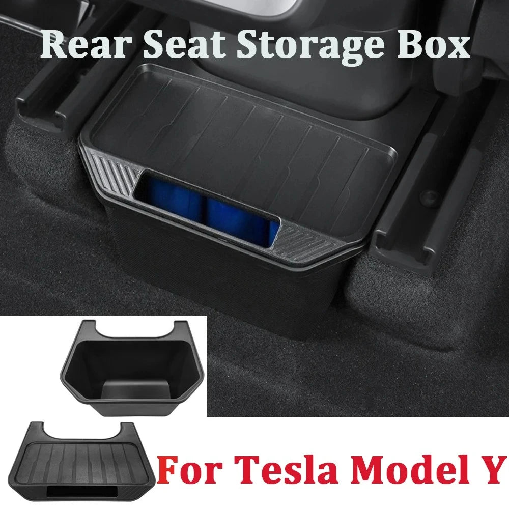 Rear Seat Storage Box for Tesla Model Y 3 Highland Organizer Center Console Bins Backseat Trash Can Garbage Bag Tray Accessories Oasis Select