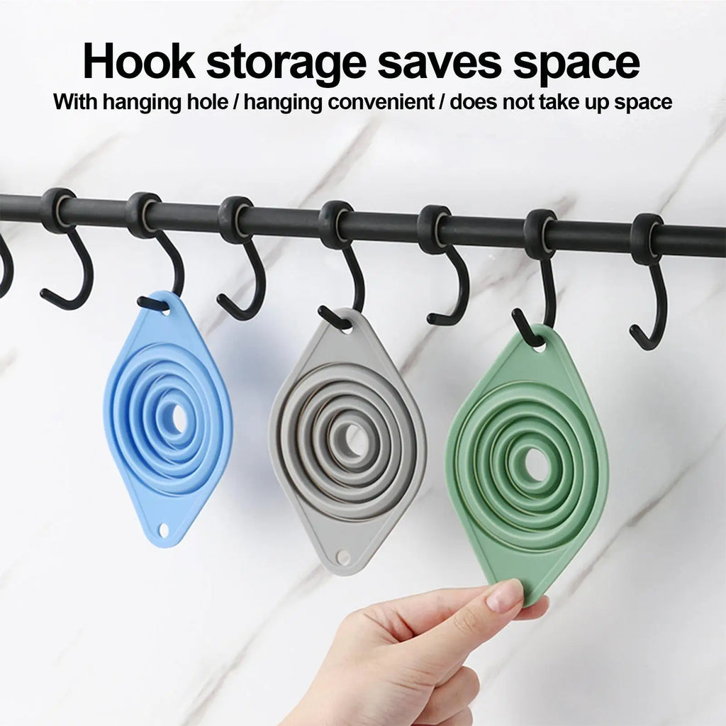 Small Kitchen Funnel Folding Filler for Filling Bottles Silicone Funnels for Bottles Canning Cooking Water Powder Transfer Oasis Select