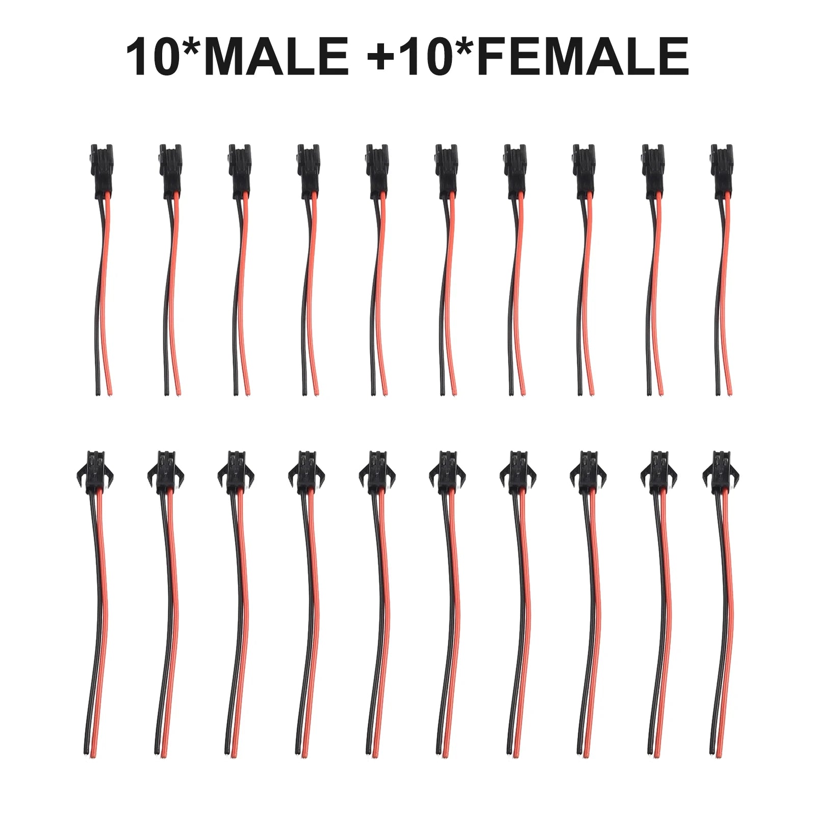 2.54mm SM 2-Pin Connector Cables for LED Strips – 5 or 10 Pairs LED Connector Cable Oasis Select 10pairs