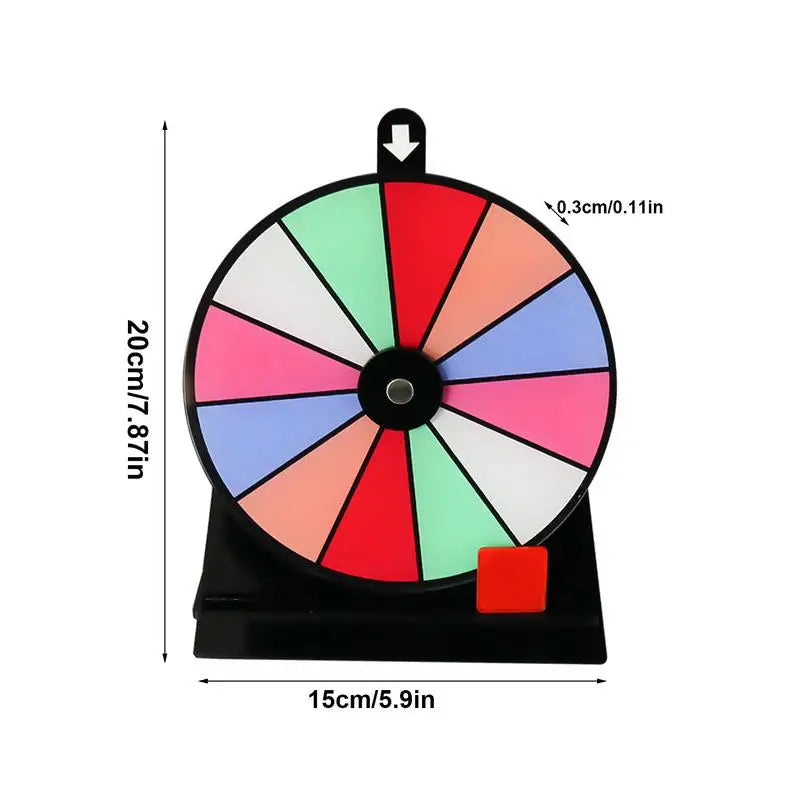 Prize Wheel Non-slip Wheel of Fortune Game Spinner with Stand Erasable Acrylic Board Roulette Wheel 12Slots Tabletop Prize Wheel Oasis Select