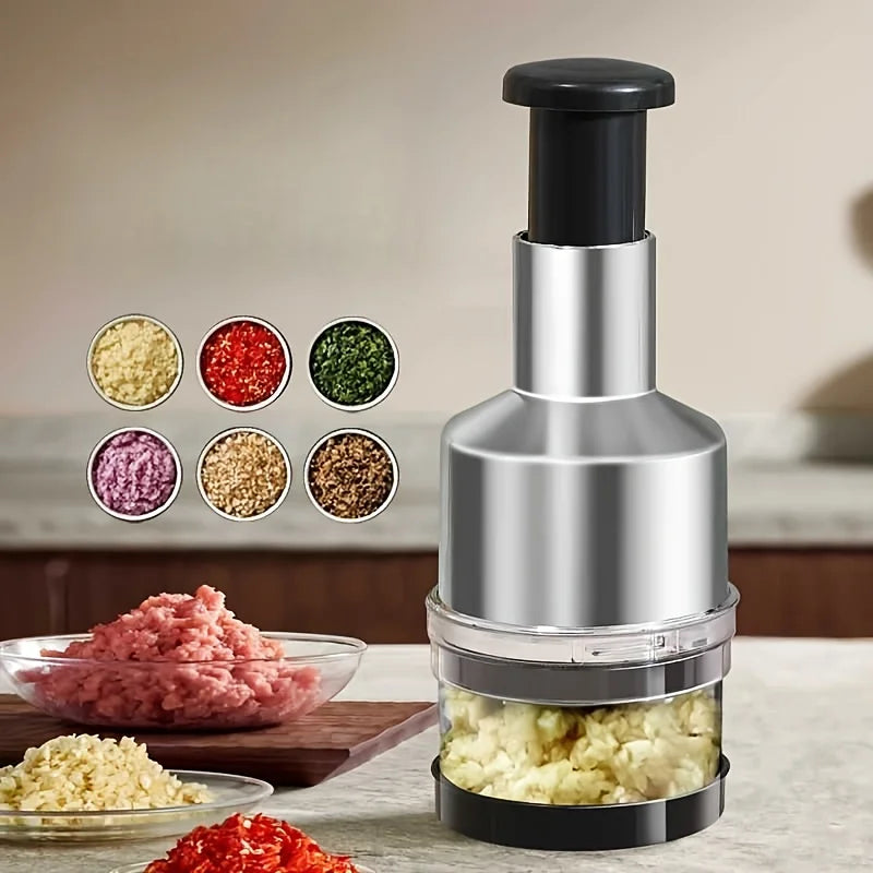 1pc Garlic Press & Crusher, 410 Stainless Steel Masher with Plastic Electroplated Handle, Kitchen Tool for Garlic Ginger Chili Oasis Select