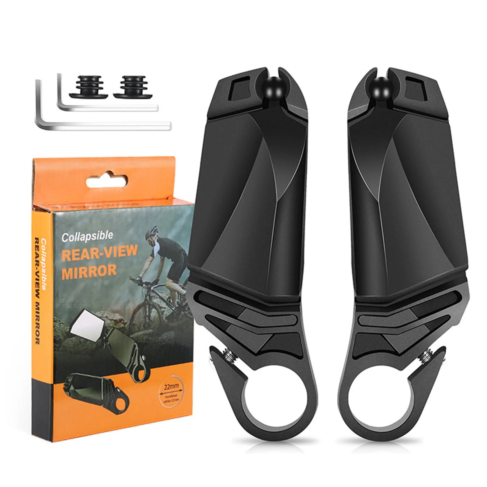 Bike Handlebar Mirror Foldable Bicycle Rear View Mirror 360 Degrees Rotation MTB Bike Horn Auxiliary Handlebar Rearview Mirror Oasis Select