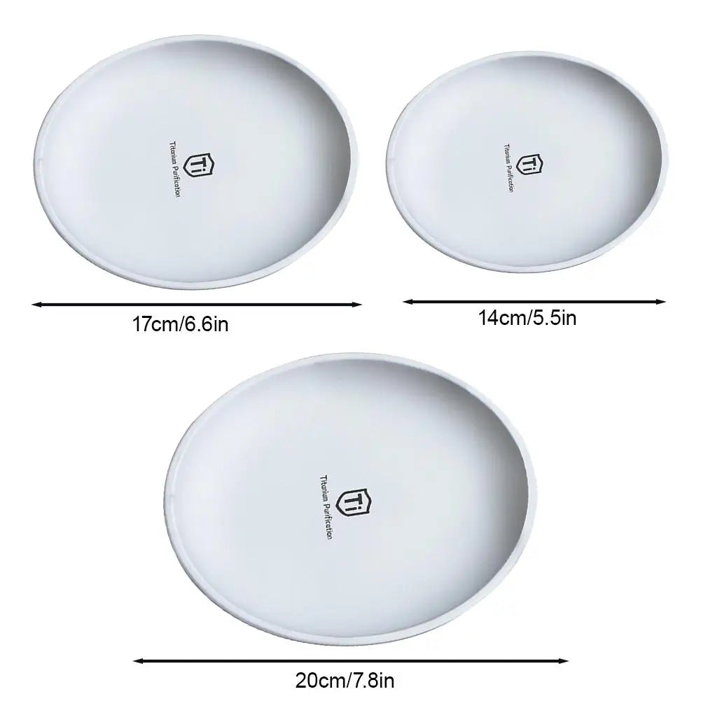 Titanium Camping Dining Plate Travel Tableware Stackable Ultra Lightweight Portable Supplies Dinnerware Home Outdoor Cookware Oasis Select