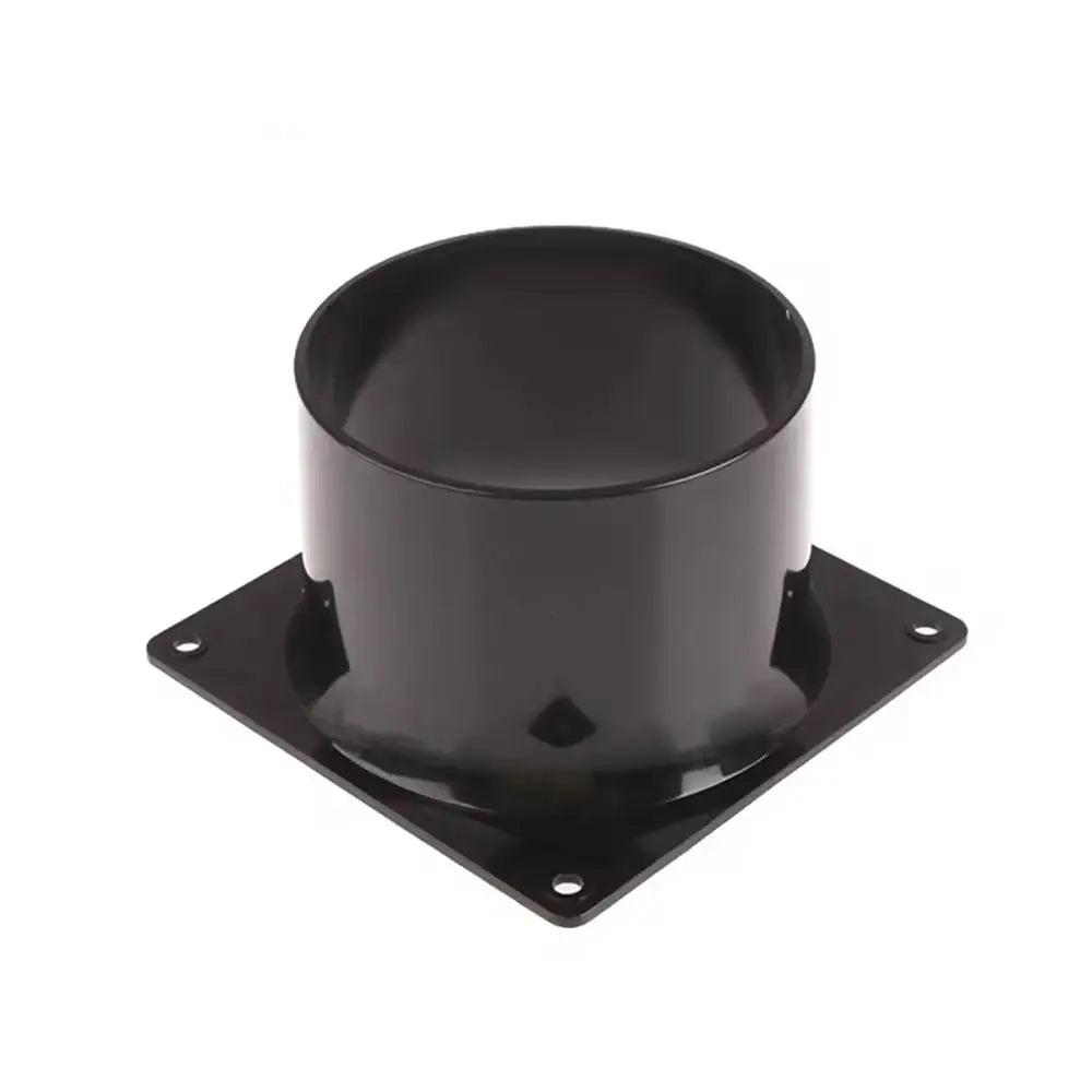 1Pcs 75/100/120/150mm Flange Connector Square Bottom Pipe Fitting Air Inlet And Outlet ABS Black Air Ducting Connection Flange Oasis Select