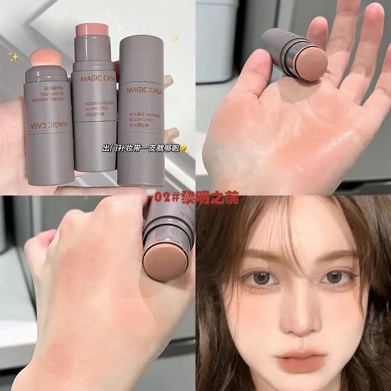 MAGIC CASA Double-Ended Cream Blush Stick – Natural Matte Glow