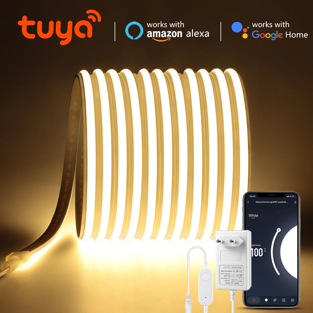 24V WIFI Tuya Smart Life APP Control Dimming Lamp,High Quality Silicone LED Strip 280LEDs/m Brighter Than Other Neon Light Strip Oasis Select
