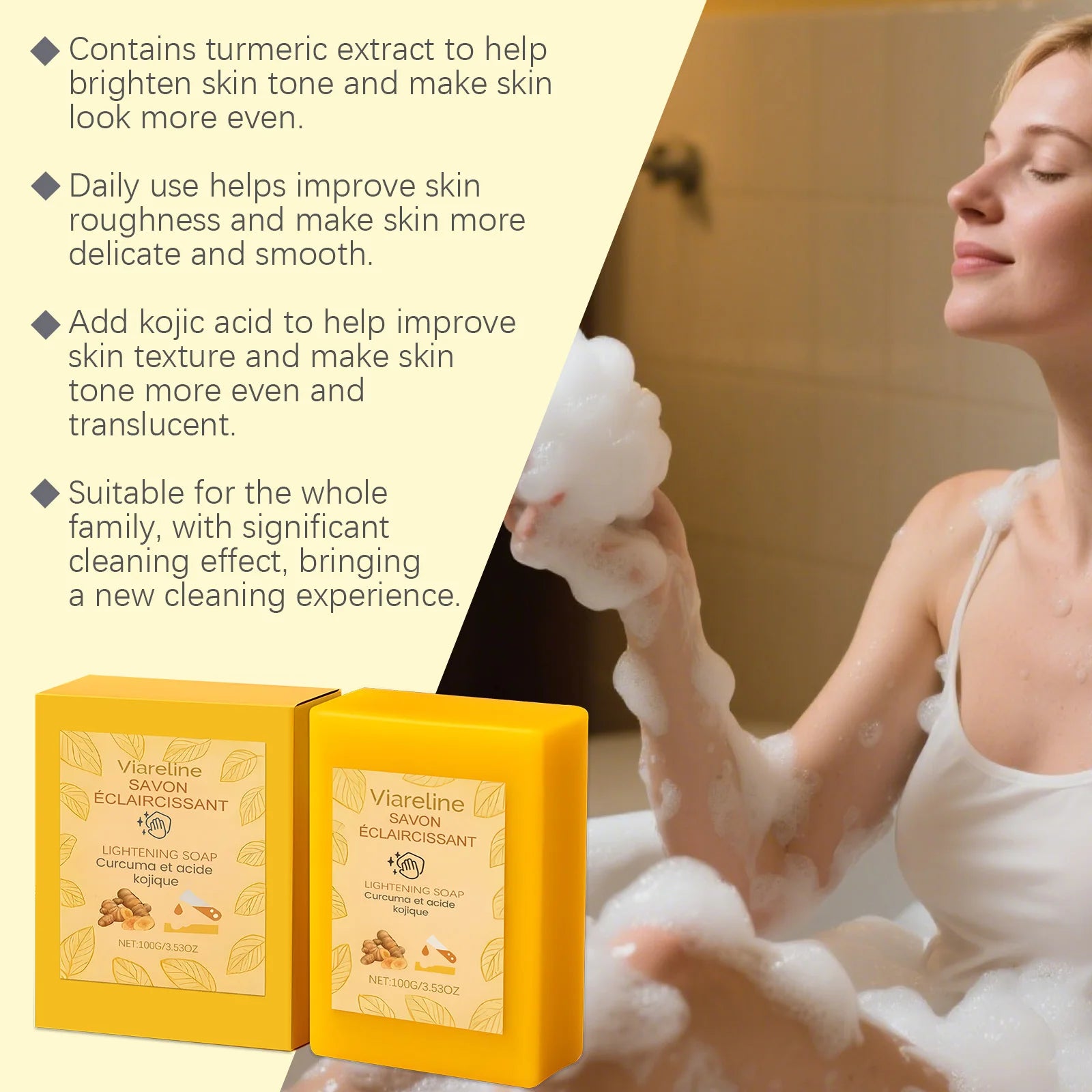 Kojic Acid Turmeric Soap Whitening Body Wash Remove Dark Spot Pimple Even Skin Tone Exfoliating Deep Cleansing Handmade Soap Oasis Select