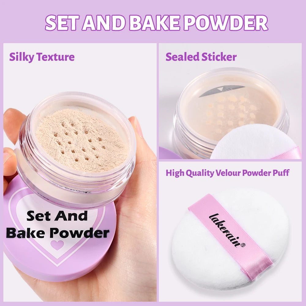 Loose Baking & Setting Powder Long Lasting Oil Control Natural Face Matte Waterproof Brightening Loose Powder Makeup Cosmetics Oasis Select