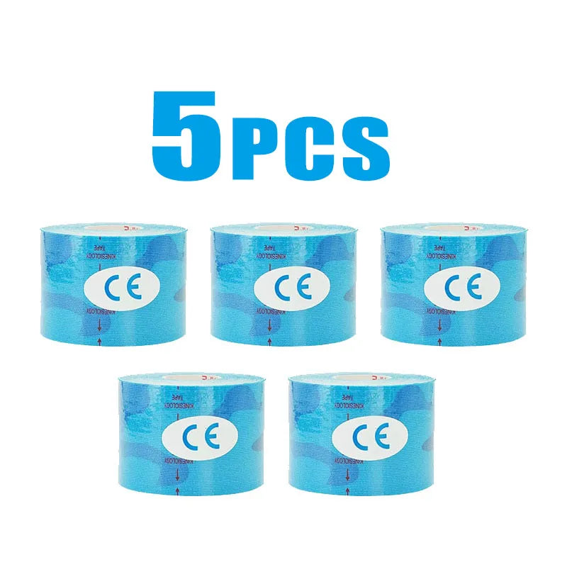 1-5pcs Sports Waterproof Kinesiology Tape Stickers Athletic Bandage Muscle Recovery Protector Strapping Pain Relief Tennis Gym Oasis Select 5pcs 10CMX5M
