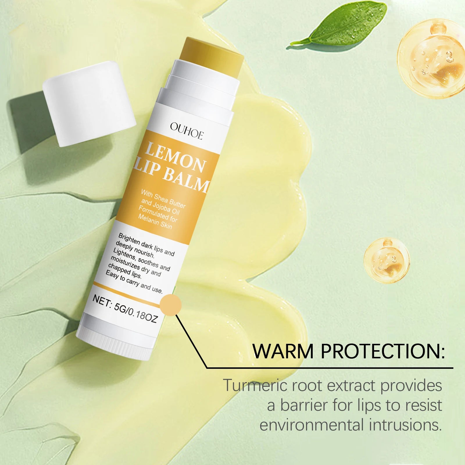 5G Lemon Lip Balm Deep Moisturizing Nourishing Anti-chapping Improve Dryness Brightening Dark Lip Protective Lip Care Balm Oasis Select