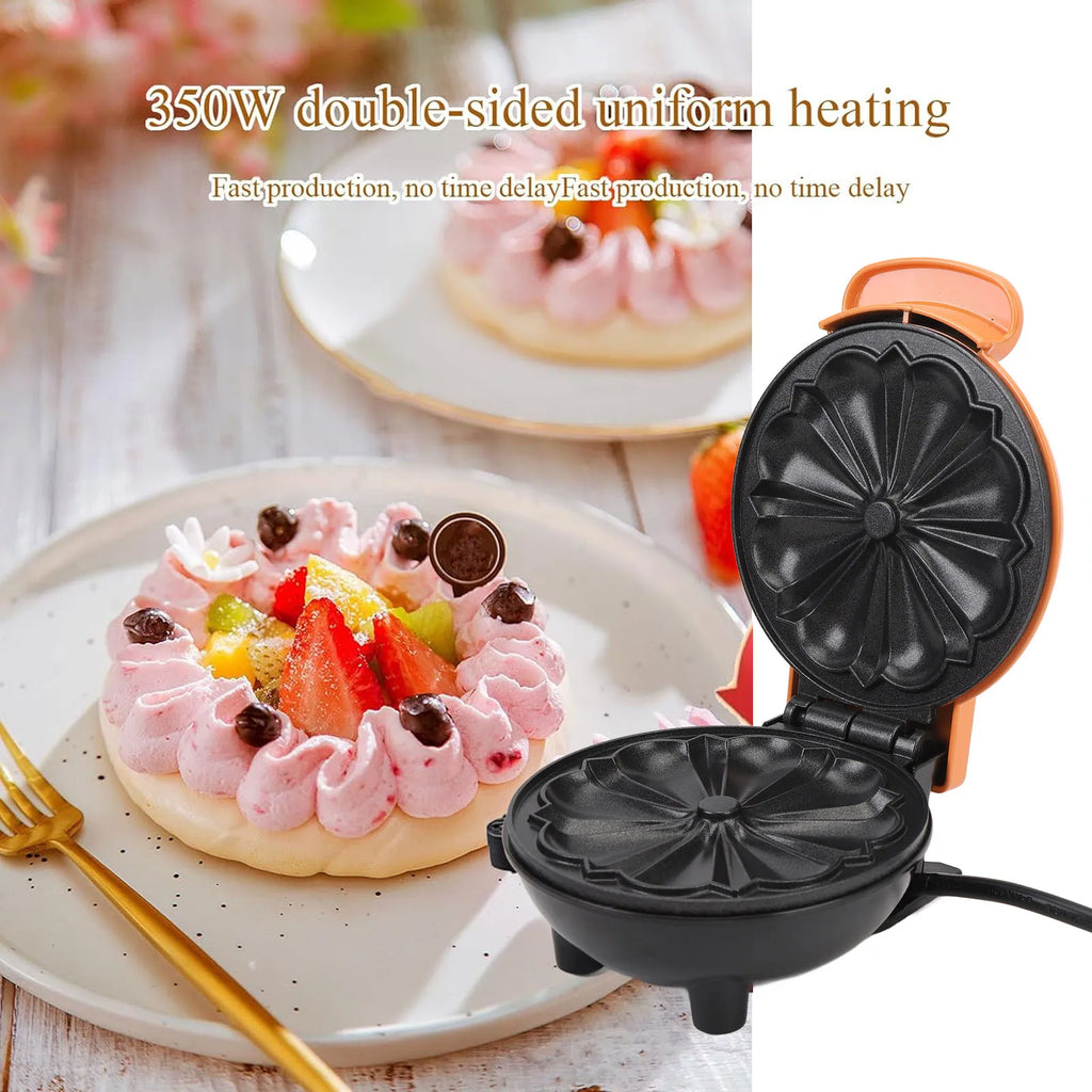 URGGU 350W Mini Electric Cake Maker – Non-Stick Double-Side Heat