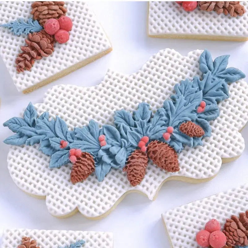 Christmas Silicone Mold Pinecone Fondant Cake Decoration Silicone Mold Hand Made Decorating Leaves Chocolate Candy Kitchenware Oasis Select