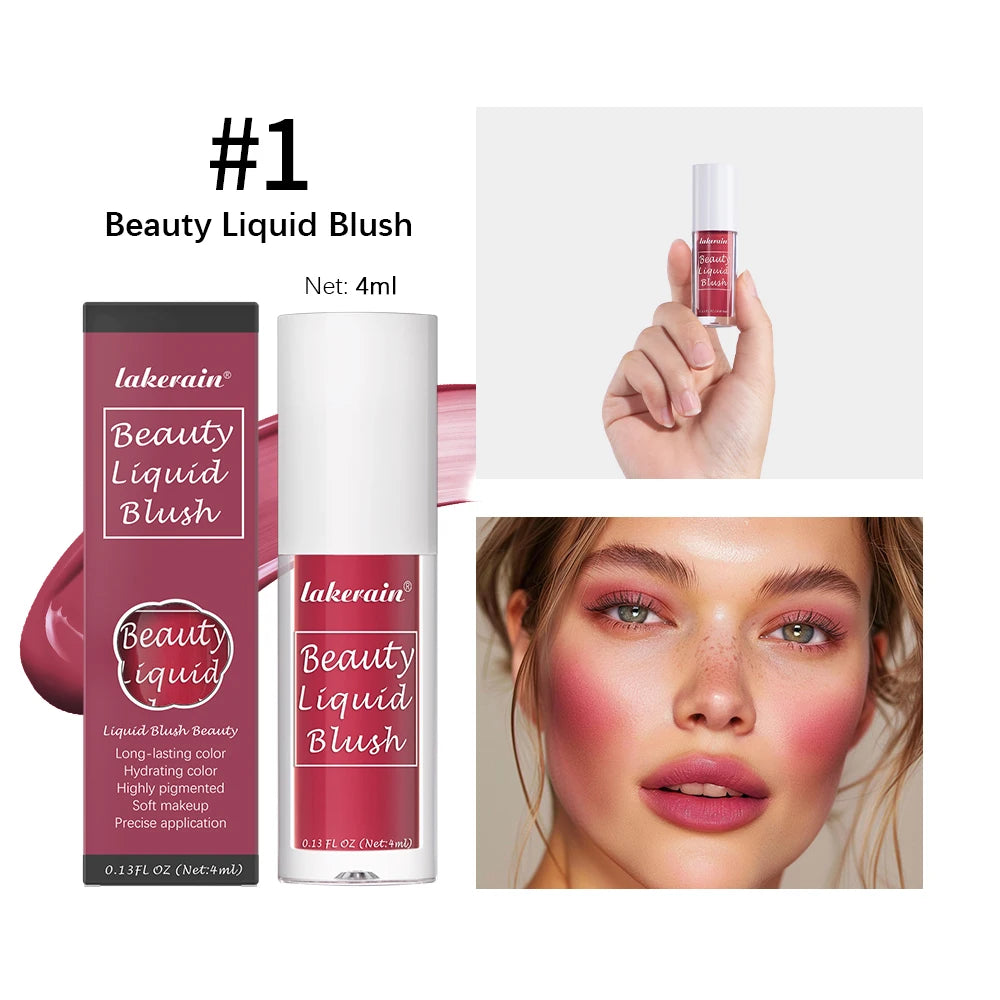 Beauty Liquid Blush Lipstick Blush Eyes Cheek Blusher Waterproof Mositure Face Contour Shadow Liquid Lip Gloss Plump Makeup Oasis Select Color 1
