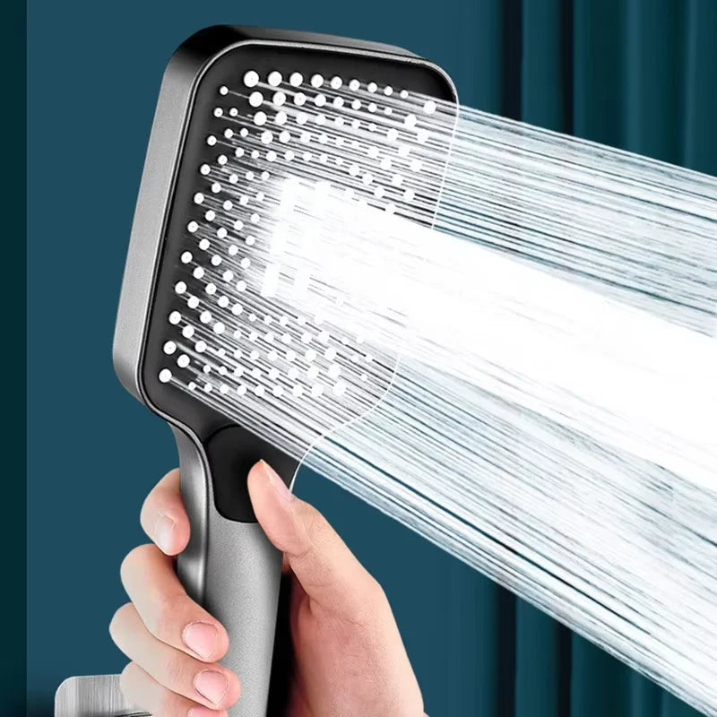 Square High-Pressure Handheld Shower Head – 3 Spray Modes