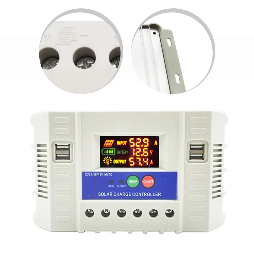1060A For Solar Charge Controller with Colorful LCD Display and 4 USB Outputs for Efficient For Solar Power Charging Oasis Select