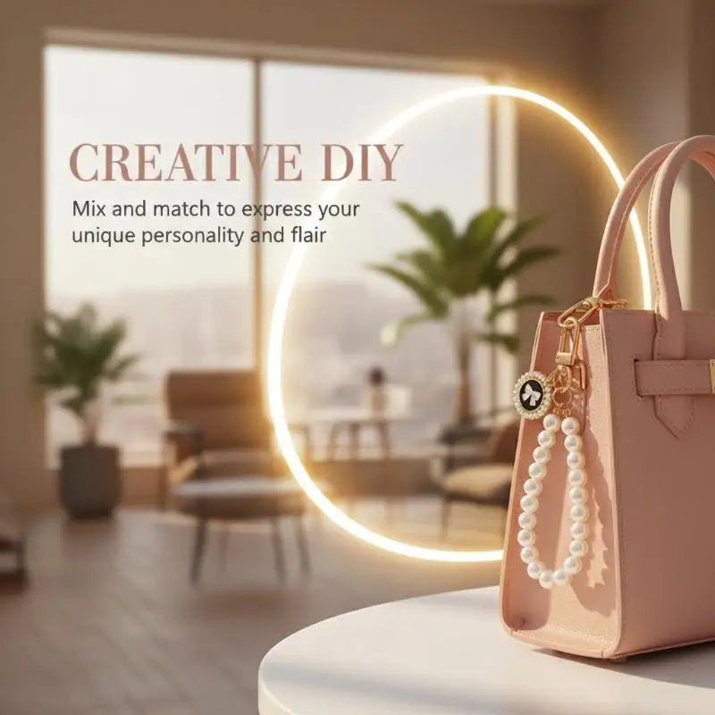 Pearl Flower Keychain Charm – Beaded Bag & Phone Pendant Keychain Charm Oasis Select