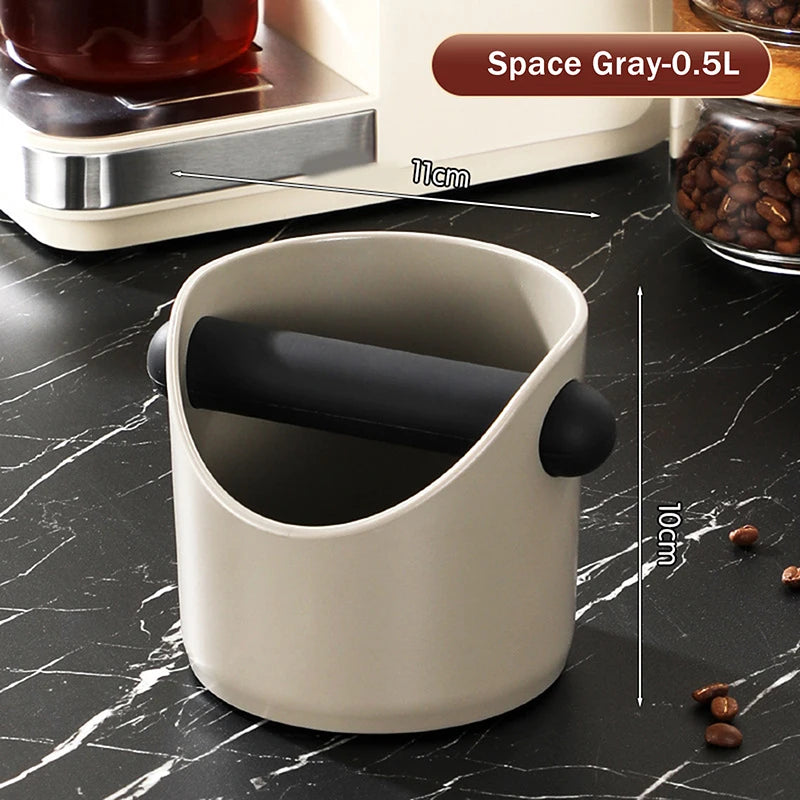 Removable Knock Bar Espresso Knock Box, Anti-Slip Coffee Waste Bin with Shock-Absorbent Feature Oasis Select Gray