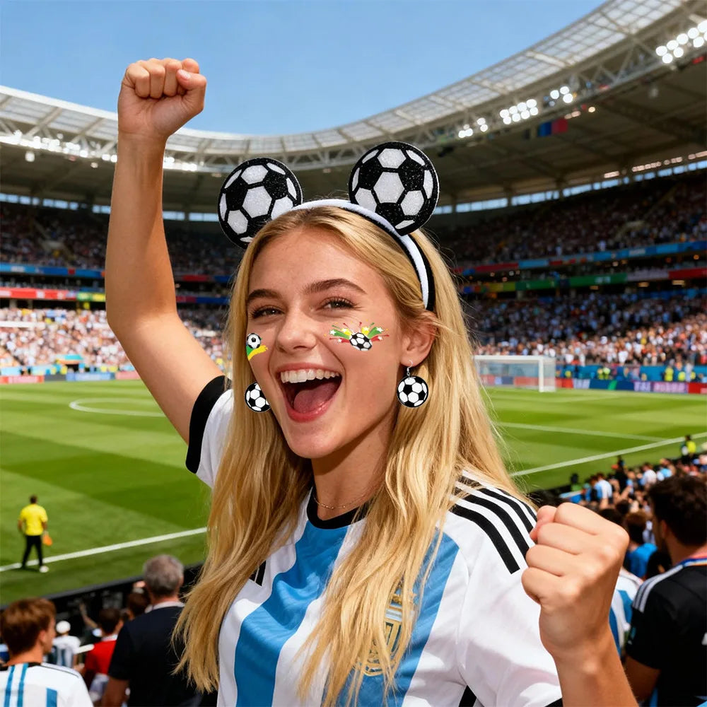 Reusable Soccer Fan Cheering Props Lightweight Eco-Friendly Sports Event Noise Maker Headdress Temporary Tattoo Stickers Oasis Select