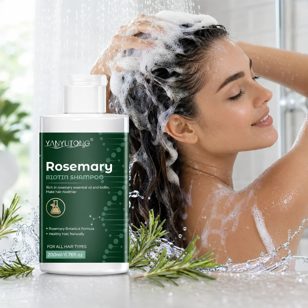 Rosemary shampoo and conditioner set – gentle cleansing, deep moisturizing, and softening effects. Oasis Select Smoothing & Straightening