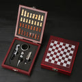 4-Piece Set Wine Opener with Chessboard Design Ideal Wine Accessories for Entertainment Wine Lovers Hosts Perfect Gift Idea Oasis Select A